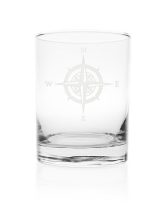 Compass Rose Double Old Fashioned 14Oz - Set Of 4 Glasses