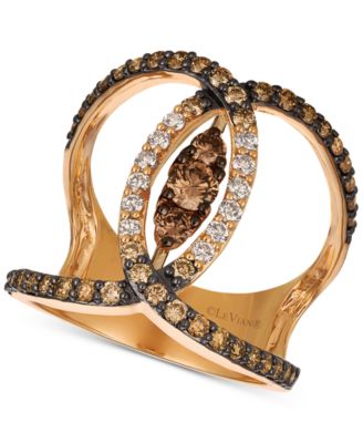 Le Vian - Nude Diamond (3/4 ct. t.w.) & Chocolate Diamond (1/5 ct. t.w.) Venn Ring in 14k Rose Gold