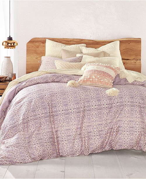 Lucky Brand Closeout Distressed Tile Cotton 3 Pc King Duvet