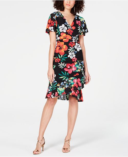 Thalia Sodi Floral Print Wrap Dress Created For Macy S Reviews