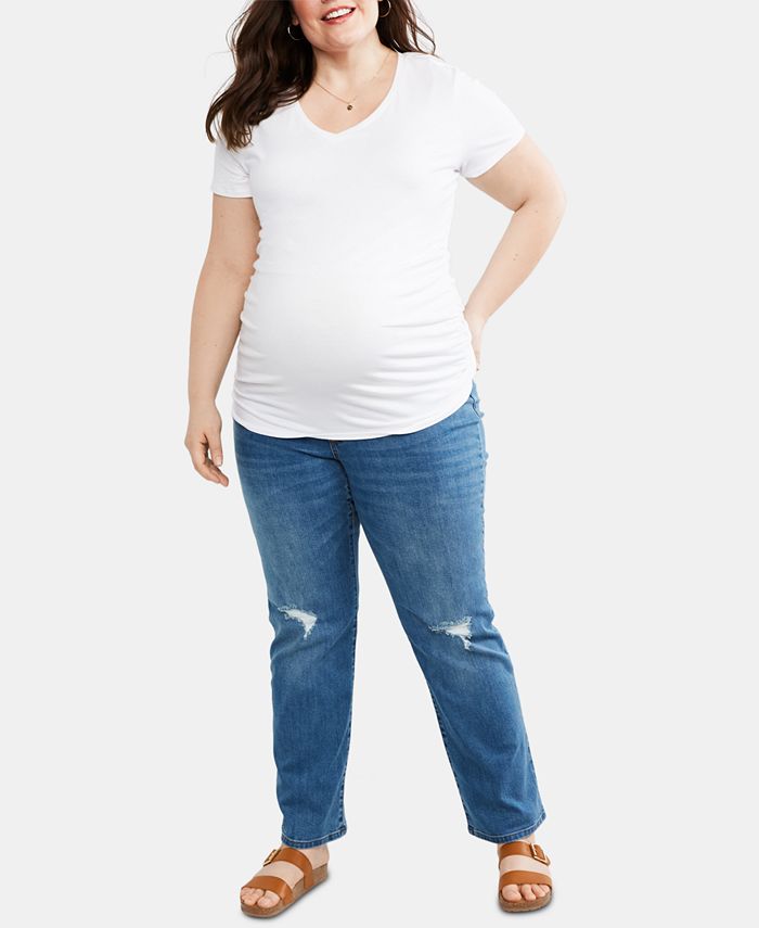 Indigo Blue Motherhood Maternity Plus Size Straight Leg Jeans Macys