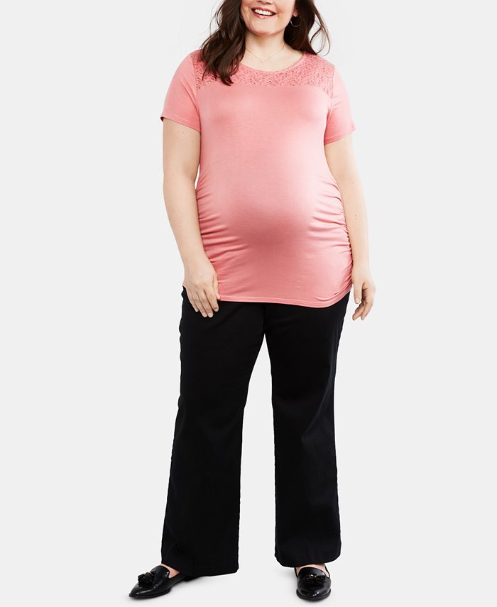 Motherhood Maternity Plus Size The Bella Secret Fit Belly Boot Cut Pants -  Macy's