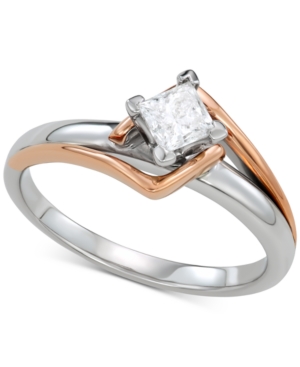 image of Diamond Engagement Ring (1/2 ct. t.w.) in 14k White Gold & 14k Rose Gold
