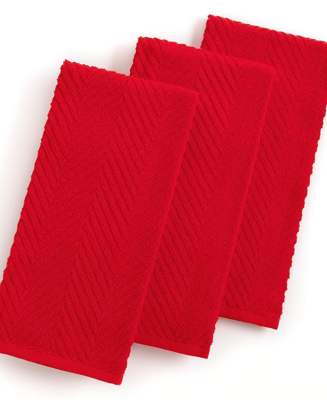 Martha Stewart Collection Red Kitchen Towels, Set of 3, Created for