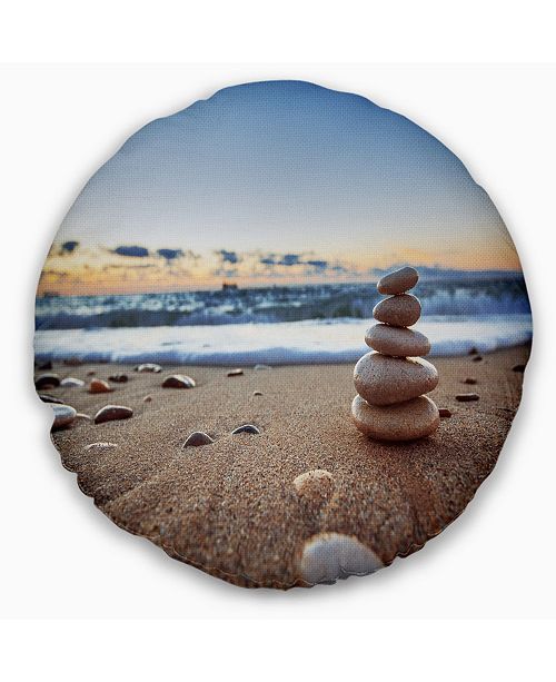Design Art Designart Stones Balance On Sandy Beach Seashore