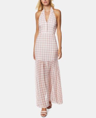 Avec Les Filles - Gingham-Print Halter Maxi Dress