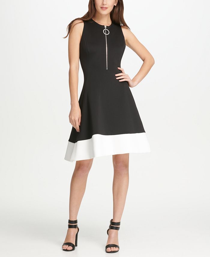 Calvin klein colorblock fit and flare dress discount