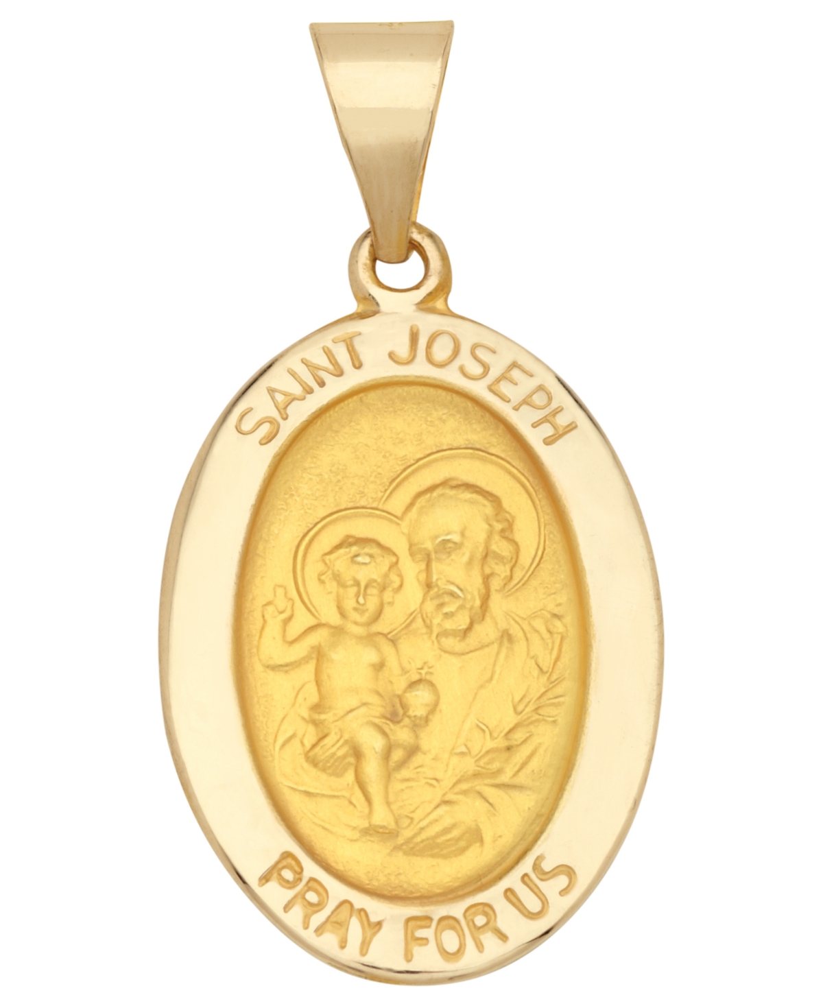 Macy's Saint Joseph Oval Medal Pendant In 14k Yellow Gold