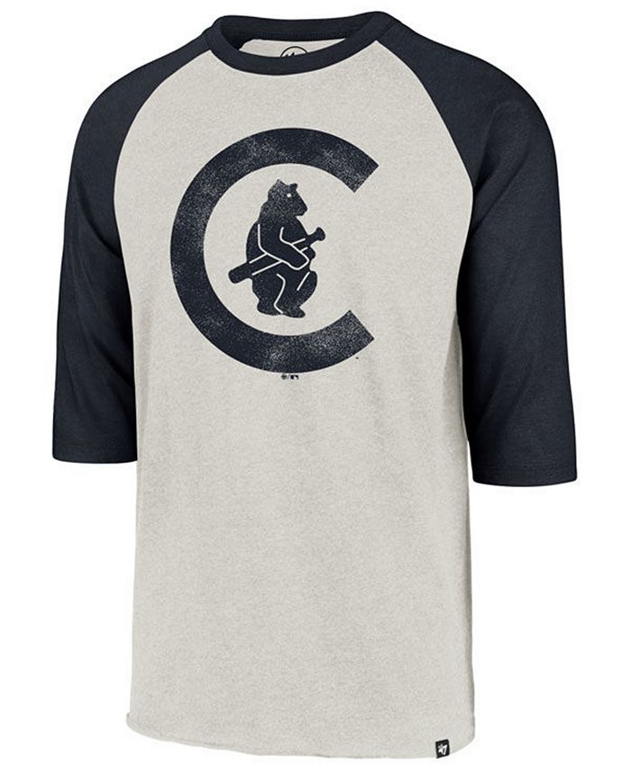 47 Brand Men's Chicago Cubs Pinstripe Throwback Raglan T-Shirt - Macy's