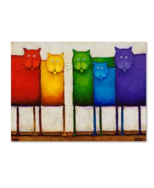 Trademark Global Daniel Patrick Kessler 'rainbow Cats' Canvas Art In Multi