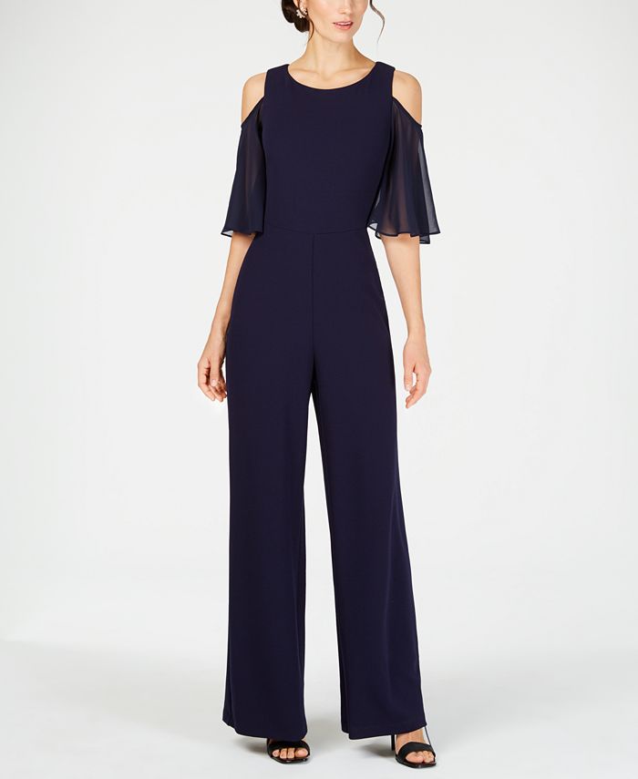 Connected Cold Shoulder Wide Leg Jumpsuit Macy s