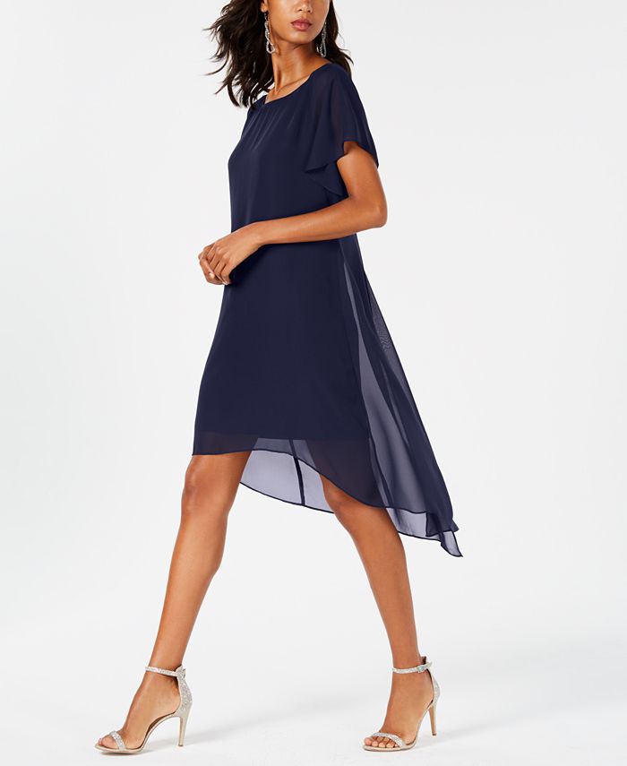 Adrianna Papell ChiffonOverlay ALine Dress Macy's