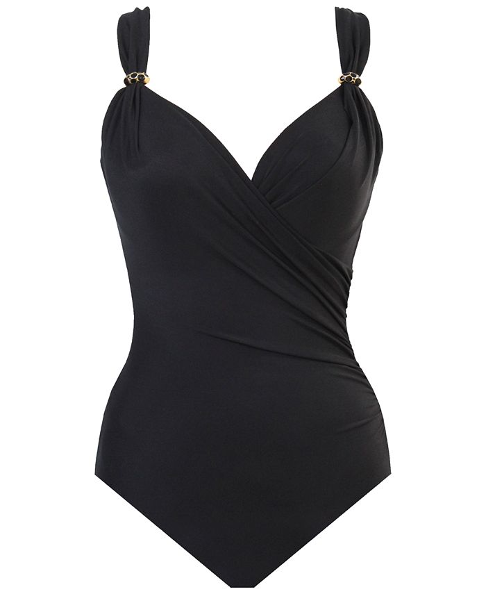 Dreamsuit By Miracle Brands Womens Bathing Suit One Piece Charcoal