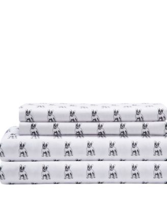 Beatrice Home Fashions Microfiber Whimsical Sheet Set Bedding In Hearts And Hounds