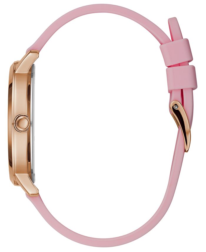 Guess White Dial Pink Silicone Strap Watch For Women - W1049L4 main image 0