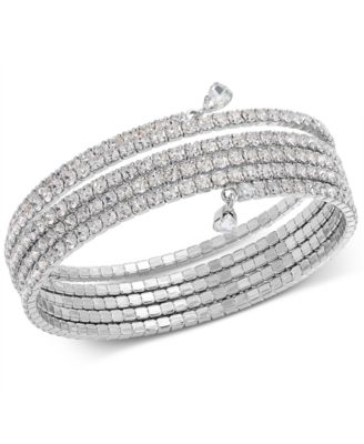 I.N.C. International Concepts - Silver-Tone Crystal Coil Bracelet