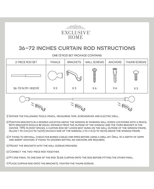 Exclusive Home Crystal Ball 1 Curtain Rod And Coordinating Finial