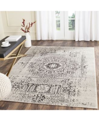 Evoke EVK260 Ivory and Black 5'1" x 7'6" Area Rug
