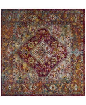 Safavieh Crystal Light Blue and Fuchsia 7' x 7' Square Area Rug