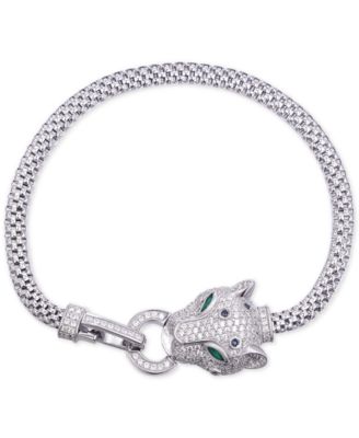 Tiara - Cubic Zirconia Panther Bracelet in Sterling Silver