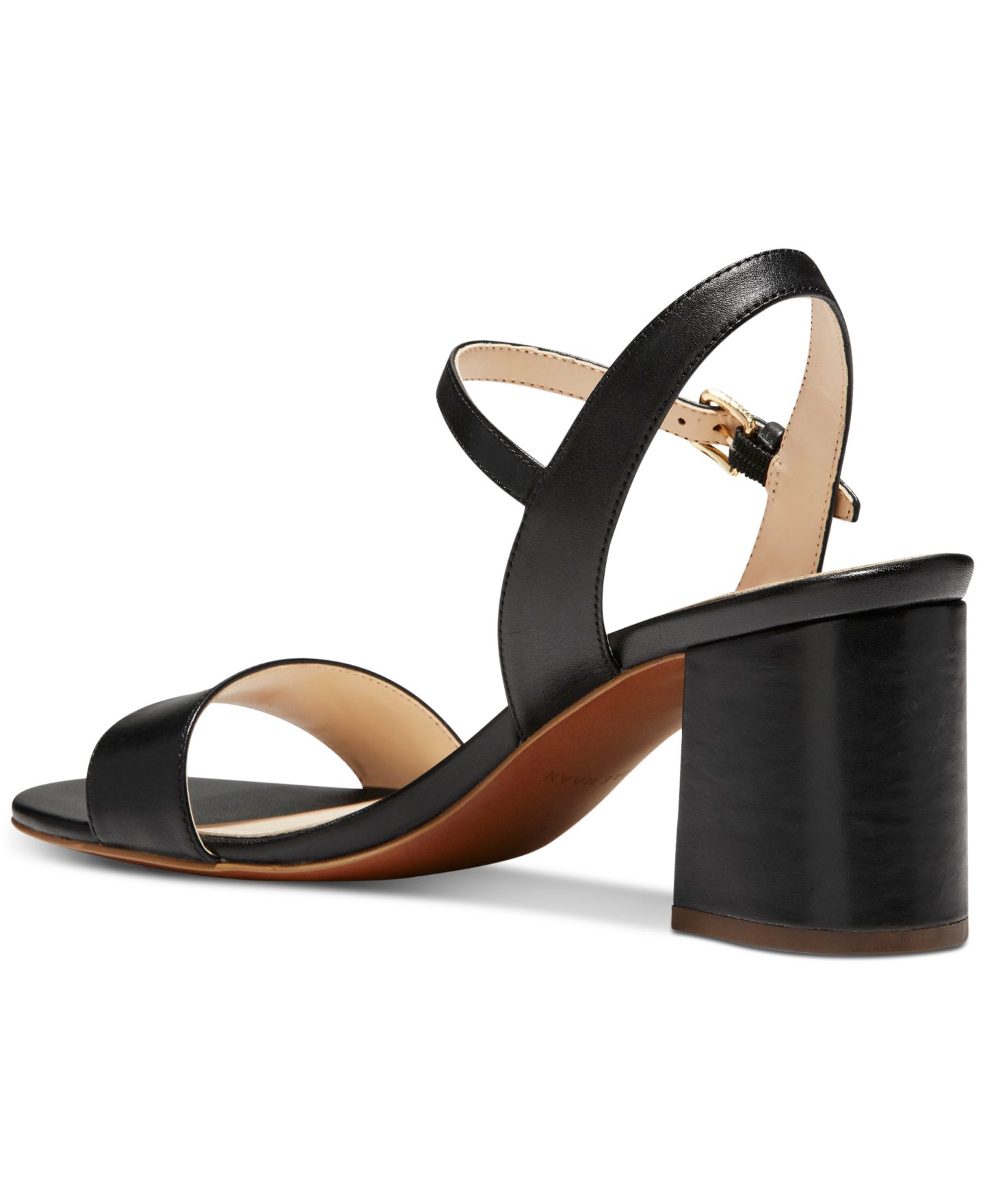 Женские сандалии Cole Haan Josie Block Heel, цвет: Чёрный кожаный — фото 3