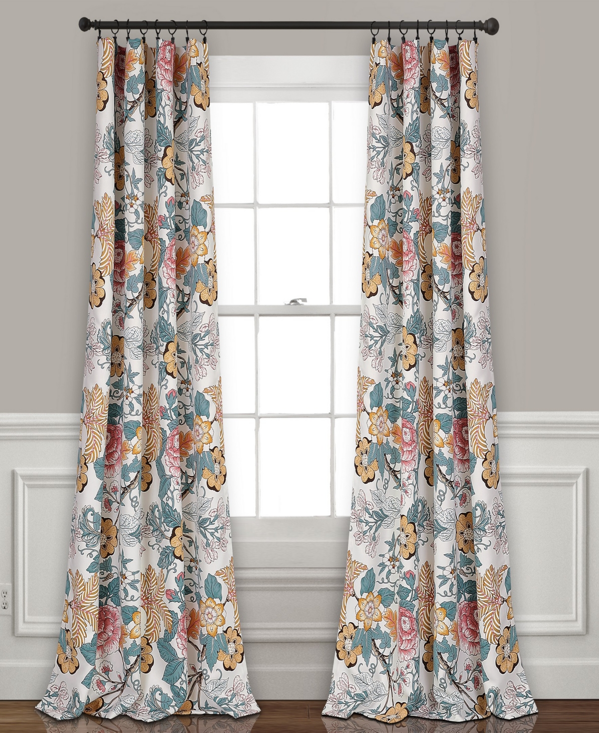 Sydney Floral 52" x 84" Curtain Set