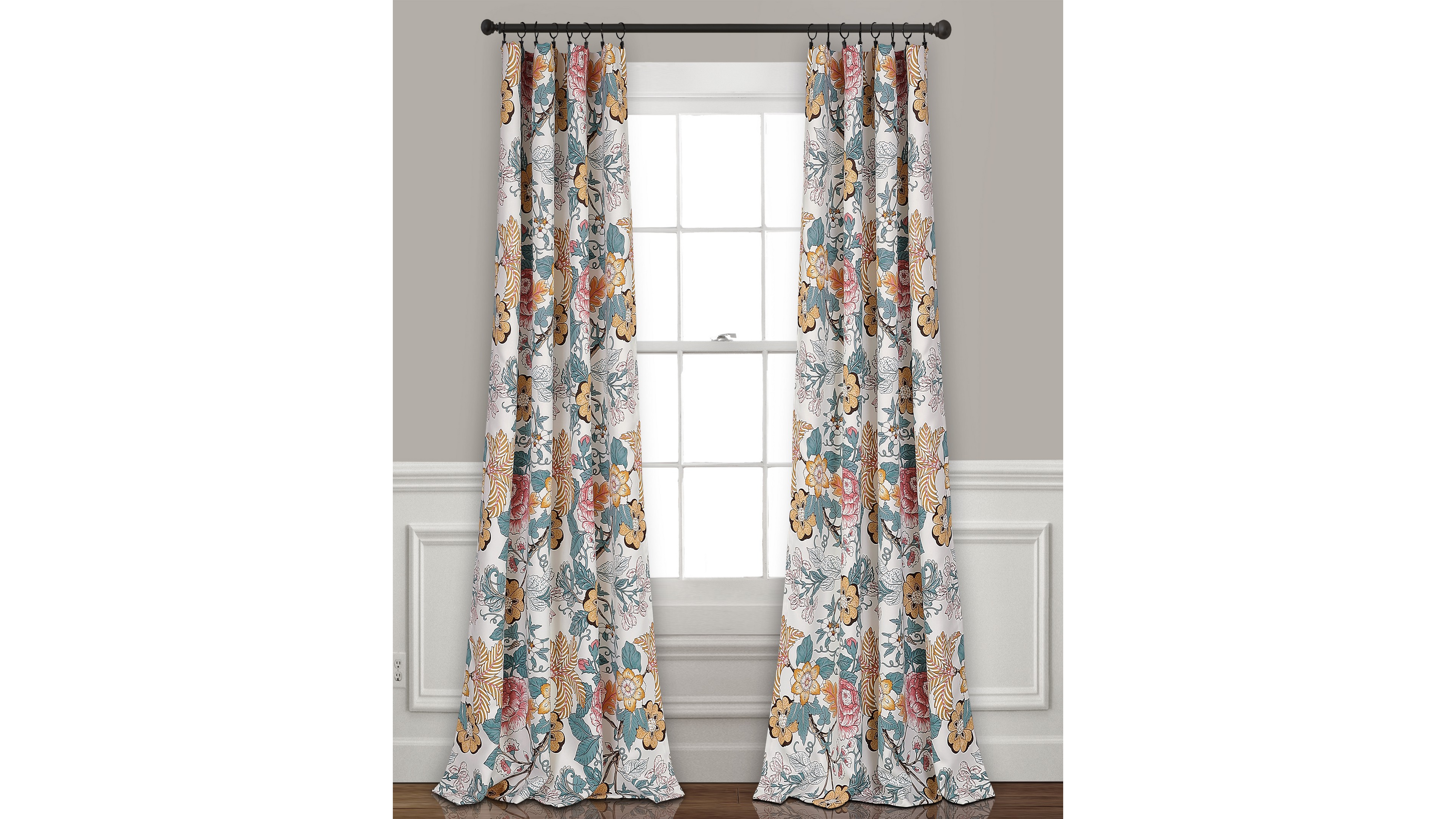 Sydney Floral 52" x 84" Curtain Set