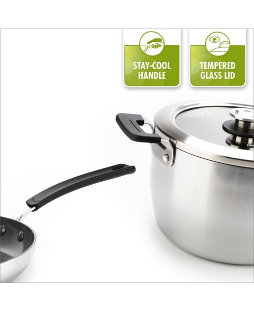 GreenPan Levels 11-Pc. Stainless Steel Stackable Ceramic Nonstick ...