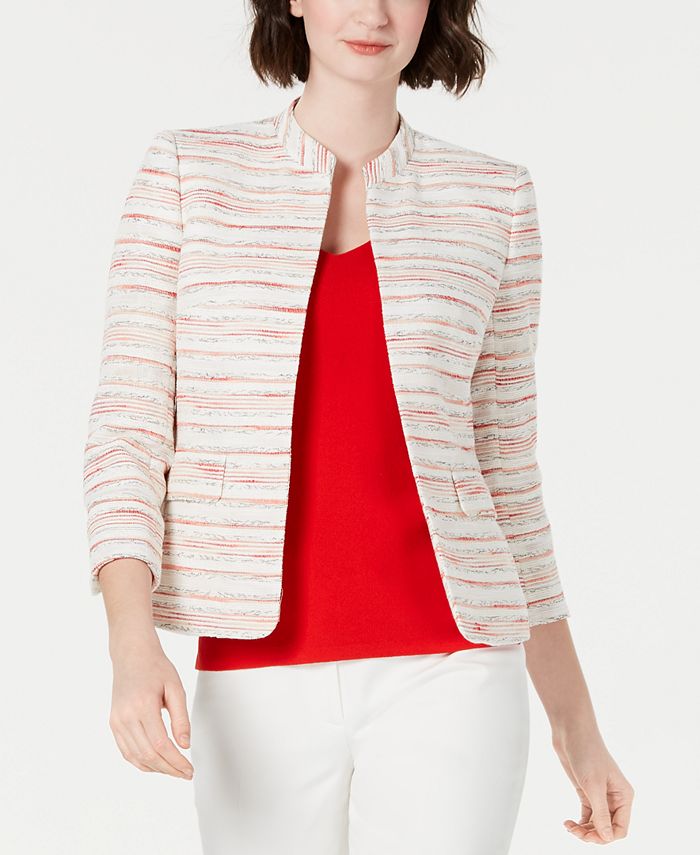 Anne klein striped blazer sales