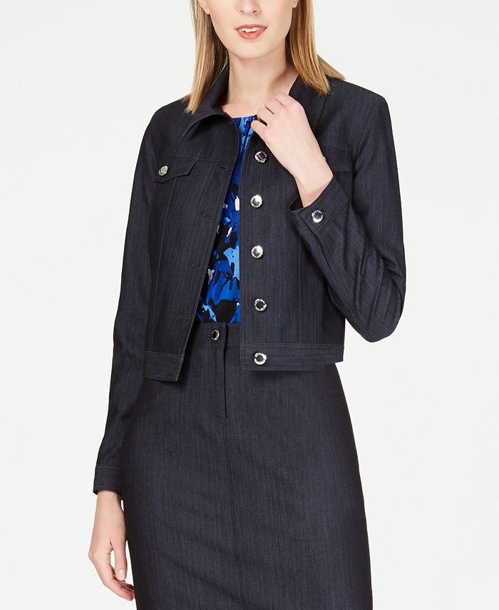 Calvin Klein Button-Front Denim Jacket & Reviews - Jackets & Blazers ...