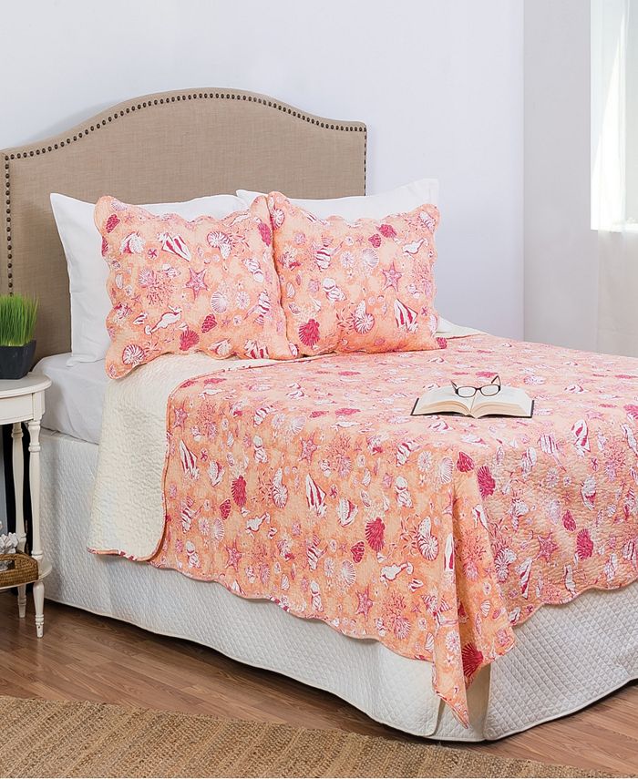 C F Home Lagoon Peach King 3 Piece Quilt Set Reviews Quilts Bedspreads Bed Bath Macy S