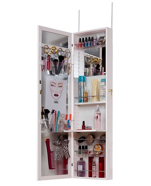 Natalie Over The Door Wall Mounted Makeup And Cosmetic Armoire With Mirror