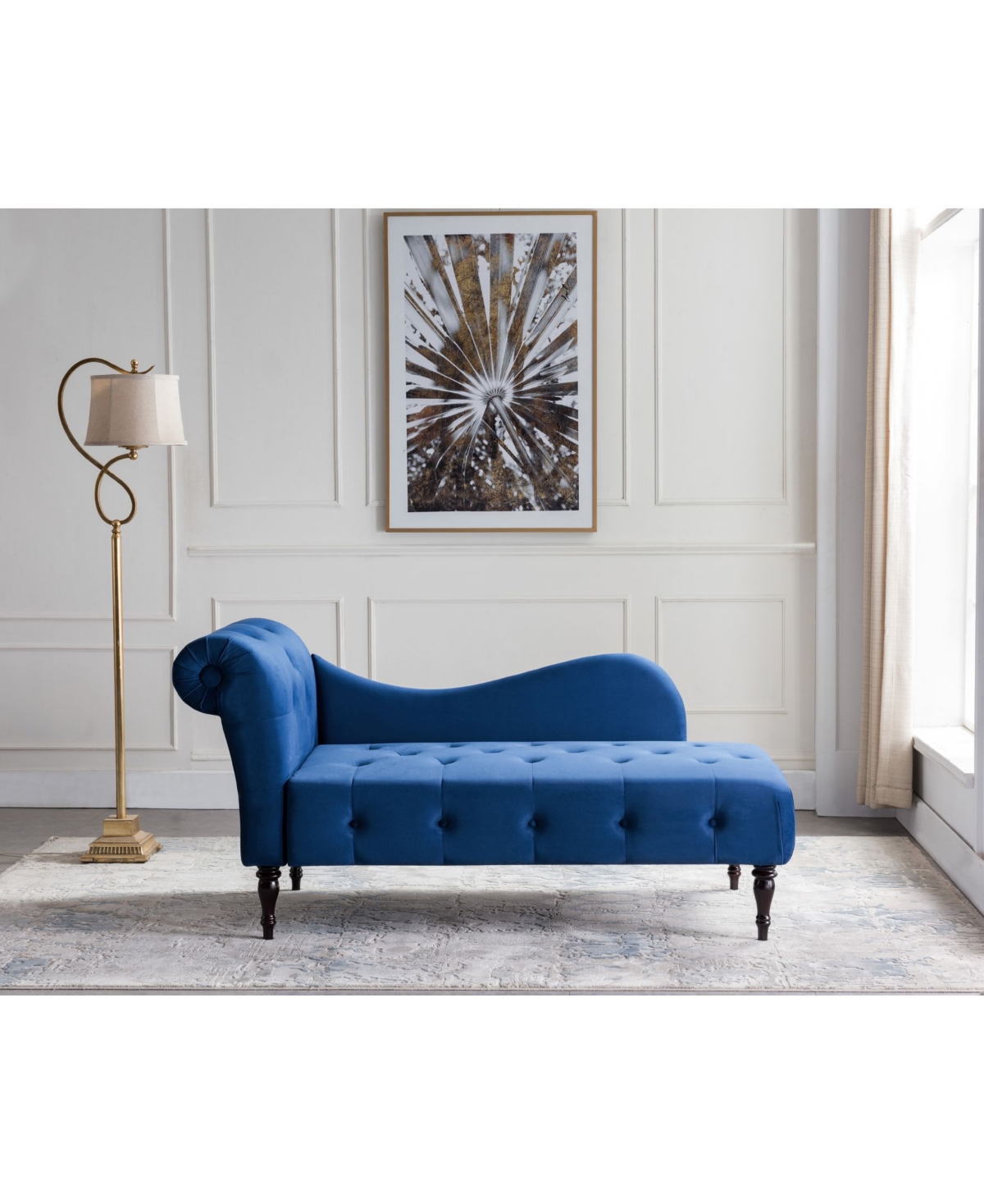 Gold Sparrow Napa Diamond Tufted Chaise Lounge