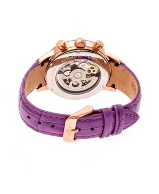 Beatrice Automatic Purple Leather Watch 38mm
