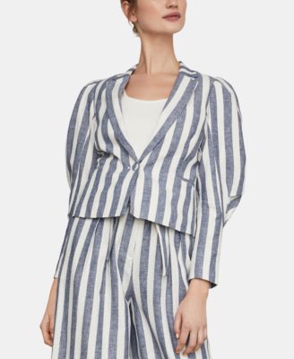 BCBGMAXAZRIA - Striped One-Button Blazer