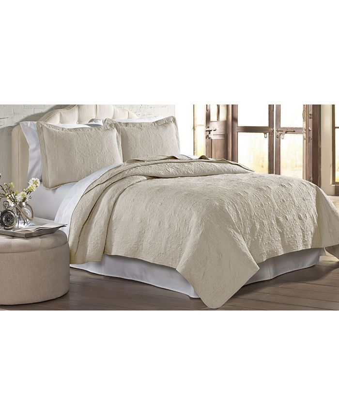 Modern Threads 3 Piece Solid Embroidered Quilt Sets Full Queen Macy's