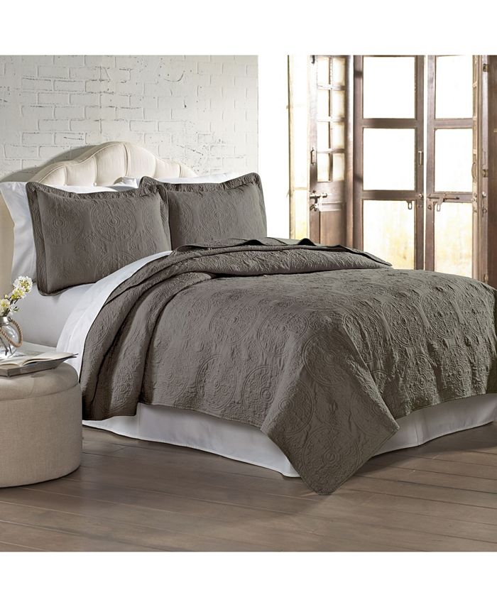 Modern Threads 3 Piece Solid Embroidered Quilt Sets Full Queen Macy's