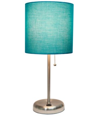 Lime Lights Stick Lamp with USB charging port and Fabric Shade