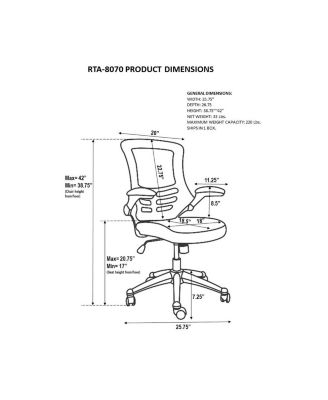 Techni Mobili Stylish Mid-Back Mesh Office Chair