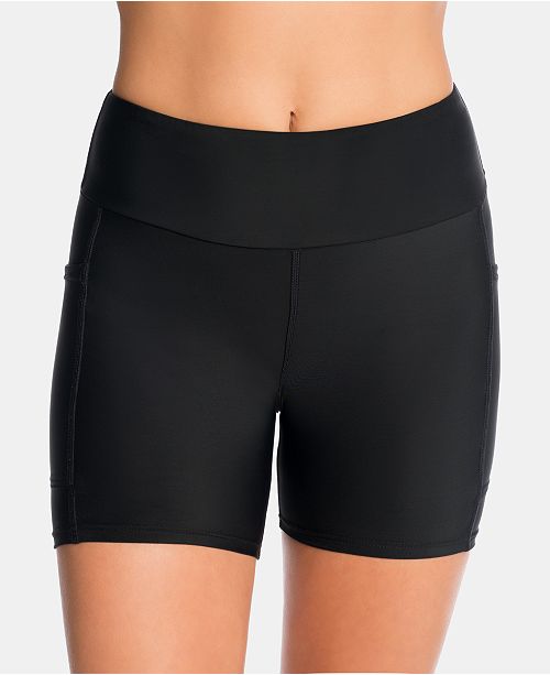Swim Solutions Thigh-Minimizer Swim Shorts, Created for Macy's ...