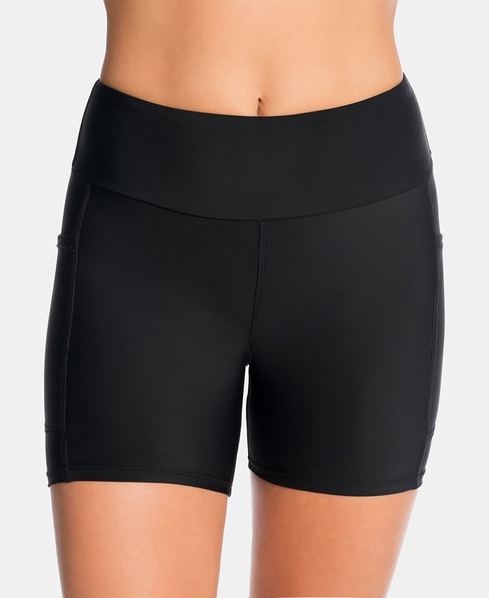 Swim Solutions Thigh-Minimizer Swim Shorts, Created for Macy's - Macy's