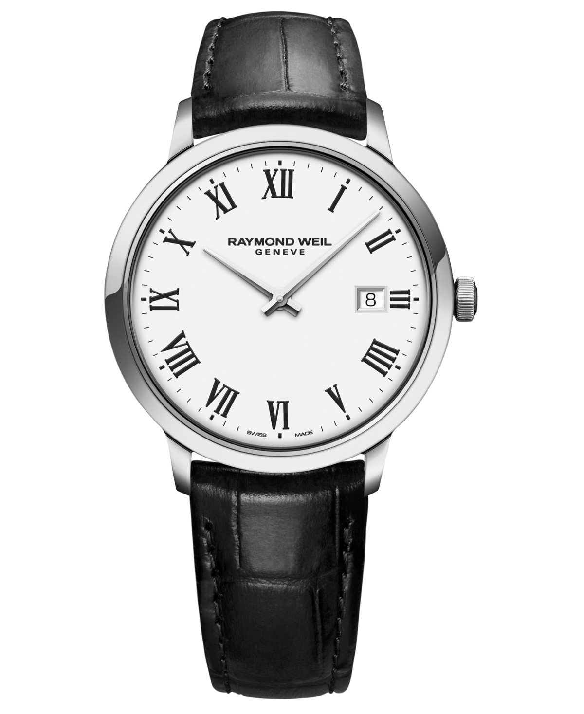 Raymond Weil Men's Swiss Toccata Black Leather Strap Watch 39mm