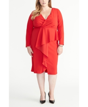 UPC 889177440303 product image for Rachel Rachel Roy Plus Size Wrap Ruffle Front Dress | upcitemdb.com