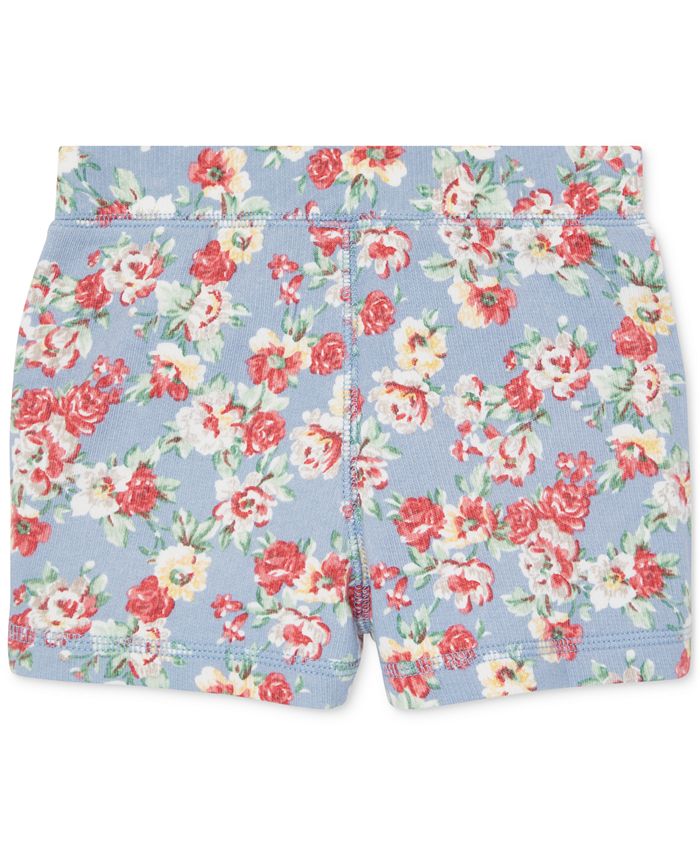 Polo Ralph Lauren Little Girls Floral Cotton French Terry Shorts - Macy's