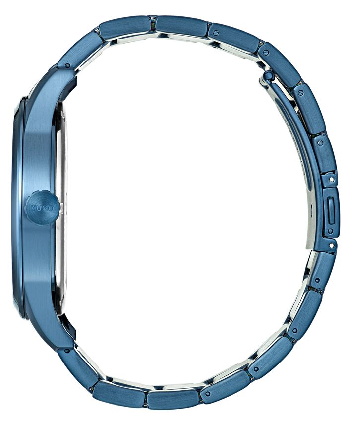 HUGO Men's #Discover Blue Stainless Steel Bracelet Watch 46mm & Reviews ...