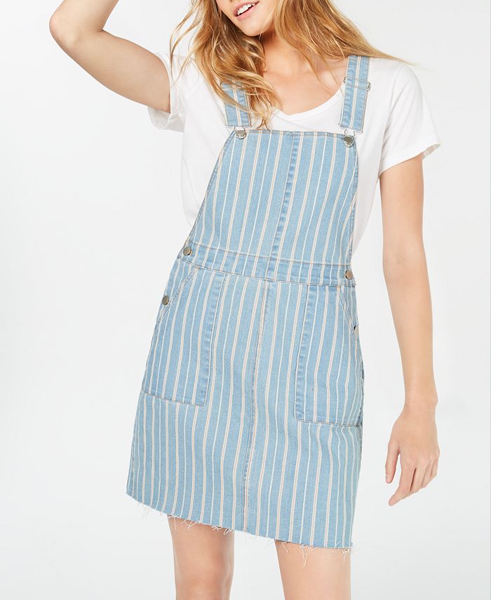 Tinseltown Juniors' Pinstriped Denim Skirtall Dress - Macy's