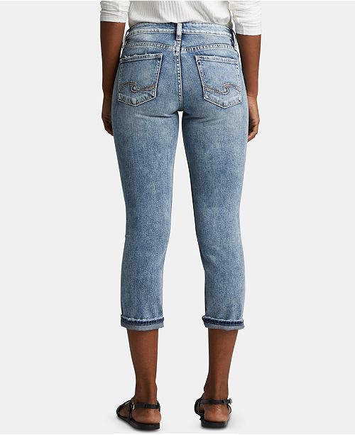 Silver Jeans Co Women's Suki Rolled Capri Jeans Blue Size 33