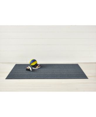 Chilewich Skinny Stripe Shag Runner 24x72 Collection In Yellow