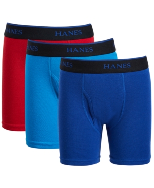image of Hanes Big Boys 3-Pack Boxer Briefs