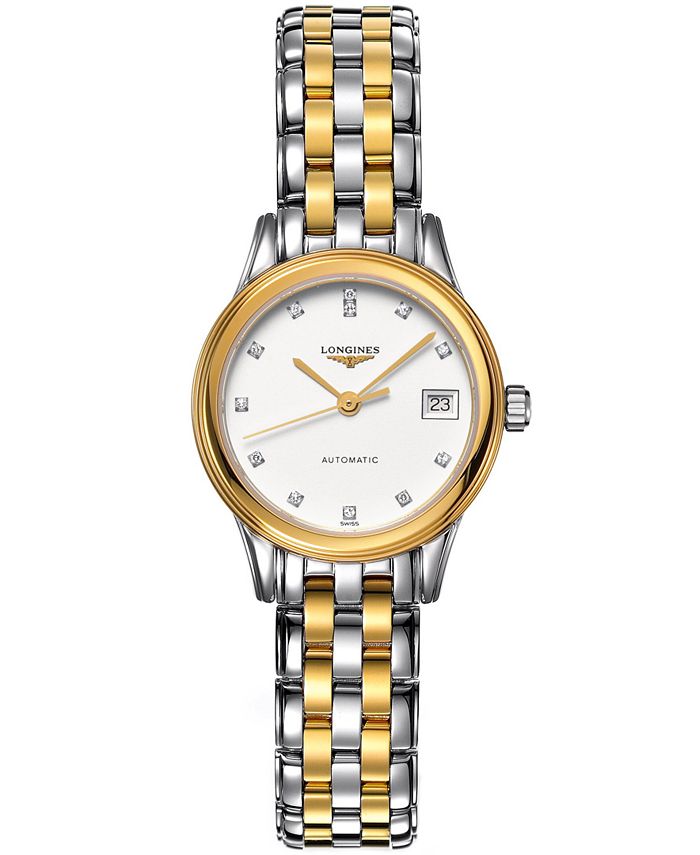 Longines - Watch, Women's Swiss Automatic Flagship Diamond Accent Two Tone Stainless Steel Bracelet 26mm L42743277
